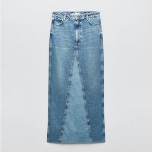 ZARA Z1975 BACK SLIT DENIM SKIRT